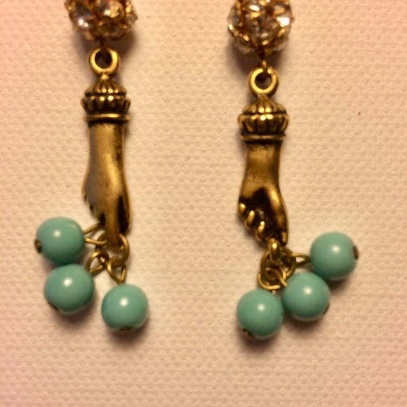 Victorian Hand Anthropologie Drop Earrings - Picture 2 of 5